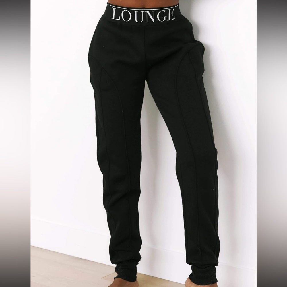 Black Lounge Sweatpants Jogger Style Structured